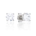 Pendientes de botón de moissanita talla redonda en plata de ley - 5 mm