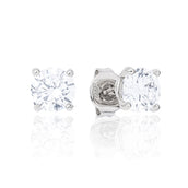 Moissanite Round Cut Diamond Stud Earring in Sterling Silver - 5mm