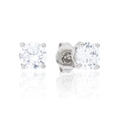 Moissanite Round Cut Diamond Stud Earring in Sterling Silver - 5mm