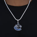 Colgante con el logotipo oficial de los Vancouver Canucks de la NHL en oro blanco