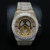 Alpha Era® de 42 mm completamente helado con acento rubí en oro