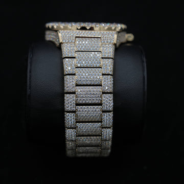 Alpha Era® de 42 mm completamente helado con acento rubí en oro