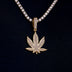 Colgante Hoja de Marihuana con Diamantes en Oro Amarillo
