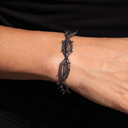 Black Iced Crown of Thorns Bracelet in Black