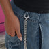 12MM Miami Cuban w/ 12MM Carabiner Pant Chain in White Gold