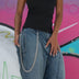 12MM Miami Cuban w/ 12MM Carabiner Pant Chain in White Gold