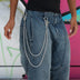 6MM Double Rope Chain w/ 65MM Carabiner Pant Chain in White Gold