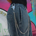 Cadena para pantalón Miami Cuban doble de 8 mm con mosquetón de 65 mm en oro blanco