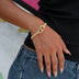 Pulsera de eslabones cubanos con engaste de diamantes en oro amarillo