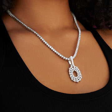 Dije de telaraña con diamantes en oro blanco