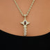 Iced Star Key Pendant in Yellow Gold