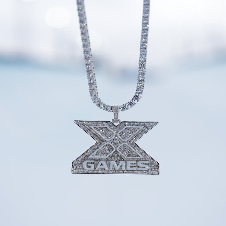 X Games Iced Pendant in White Gold- The GLD Shop