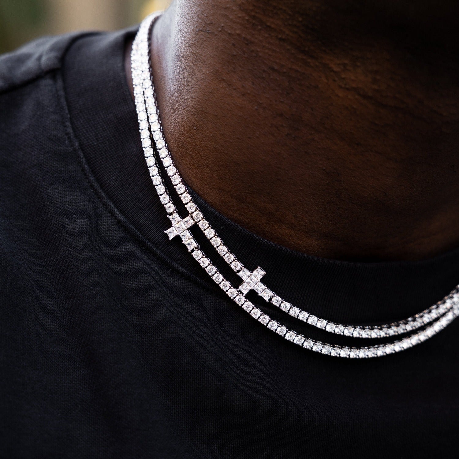 3MM Diamond Cross Tennis Chain- The GLD Shop