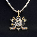 Colgante del logo oficial de los Anaheim Ducks de la NHL en oro amarillo