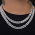 Baguette Chain Link Necklace in White Gold - The GLD Shop