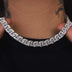 Baguette Chain Link Necklace in White Gold - The GLD Shop