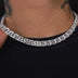 Baguette Chain Link Necklace in White Gold - The GLD Shop