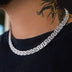 Baguette Chain Link Necklace in White Gold - The GLD Shop