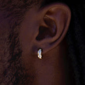 GLD Baguette Hoop Earrings in Yellow Gold