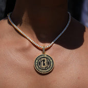 Baseball Lifestyle 101 Iced Coin Pendant in Yellow Gold
