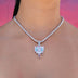 Baseball Lifestyle 101 Iced Dripping Homeplate Pendant in White Gold