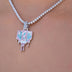 Baseball Lifestyle 101 Iced Dripping Homeplate Pendant in White Gold