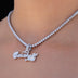 Baseball Lifestyle 101 Iced Wordmark Pendant in White Gold