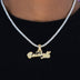 Baseball Lifestyle 101 Iced Wordmark Pendant in Yellow Gold