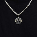 Black Compass Coin Pendant