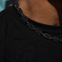 Black Iced Crown of Thorns Chain in Black
