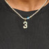 Colgante Micro Bloque Numérico en Oro Amarillo