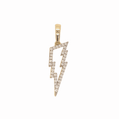 Women's Moissanite Diamond Micro Lightning Bolt Pendant in Yellow Gold Vermeil