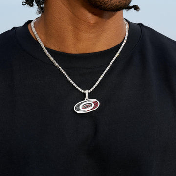 Colgante con el logotipo oficial de los Carolina Hurricanes de la NHL en oro blanco