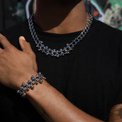 Circular Chain + Bracelet Bundle in White Gold