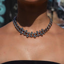 Circular Chain Necklace in White Gold