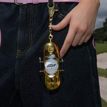 Accesorio Sujetador de Pelotas de Golf con Clip en Oro Amarillo