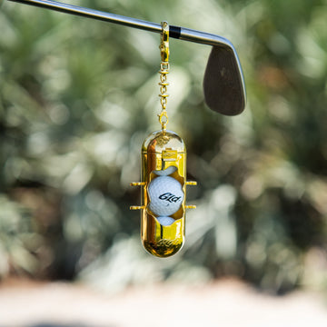 Accesorio Sujetador de Pelotas de Golf con Clip en Oro Amarillo