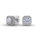 2ct 6mm Cushion Cut Lab Grown Diamond Stud Earrings in Solid White Gold/VS Lab