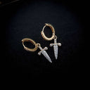 Dagger Hoop Earrings in Yellow Gold