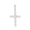 Lab Grown Diamond Cross Pendant in Solid White Gold