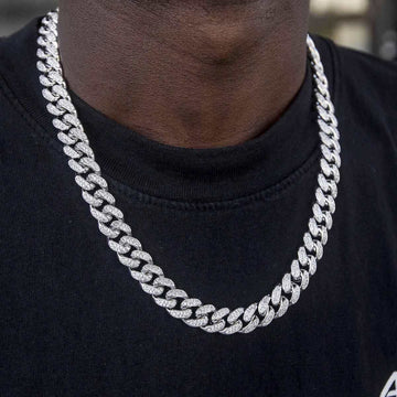 Diamond Cuban Link Chain in White Gold - 12mm - The GLD Shop