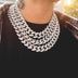 Diamond Cuban Link Chain in White Gold - 19mm - The GLD Shop
