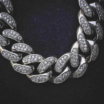 Diamond Cuban Link Chain in White Gold - 19mm - The GLD Shop