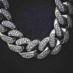 Diamond Cuban Link Chain in White Gold - 19mm