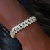 Diamond Prong Link Bracelet in Yellow Gold - 12mm - The GLD Shop