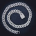 Diamond Prong Link Chain in White Gold - 12mm - The GLD Shop