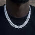 Diamond Prong Link Chain in White Gold - 12mm - The GLD Shop