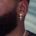 Diamond Studded Cross Earrings in Yellow Gold - The GLD Shop