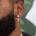 Diamond Studded Cross Earrings in Yellow Gold - The GLD Shop