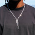 Diamond Mixed Stone Lariat in White Gold
